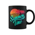 Summer Time Retro 80S Beach Scene With Palm Trees & Sunset Coffee Mug