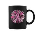 Sunflower Pink Breast Cancer Awareness Girls Warrior Coffee Mug