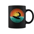 Sunset Surfing Silhouette Retro Wave Rider Coffee Mug