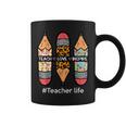 Teacher Life Teach Love Inspire Pencils Inspirational Women Coffee Mug