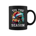 Tis The Season Football Mom Christmas Santa Hat Colorful Coffee Mug
