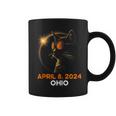 Total Solar Eclipse 2024 Ohio Cat Lover Wearing Glasses Coffee Mug