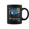 Total Solar Eclipse 2024 Texas State Starry Night Painting Coffee Mug
