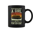 Never Underestimate A Girl With A Pontoon Boat Captain Coffee Mug