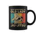 Never Underestimate An Old Lady Bjj Brazilian Jiu Jitsu Coffee Mug