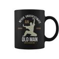 Never Underestimate An Old Man With A Black Belt Karate Coffee Mug