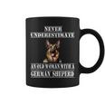 Never Underestimate An Old Woman With A German Sheperd Coffee Mug