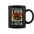 Never Underestimate A Woman With A Tractor Farmer Coffee Mug