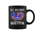 Us Air Force Proud Sister With American Flag Veteran Coffee Mug