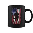 Us Flag American Football Player Silhouette Vintage Patriot Coffee Mug