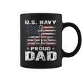 US NAVY Proud Dad With American Flag Veteran Day Coffee Mug