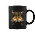 Viking Fox With Viking Helmet Mjolnir Axes Coffee Mug