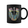 Vintage Retro 80S Rock & Roll Music Electric Guitar Wings Coffee Mug