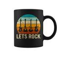 Vintage Retro Lets Rock Rock And Roll Guitar Music Coffee Mug