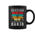 Vintage Never Underestimate An Old Man With A Banjo Musician Coffee Mug