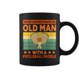 Vintage Never Underestimate An Old Man Pickleball Coffee Mug