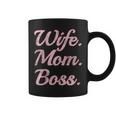 Wife Mom Boss Pink Distressed For Mothers Coffee Mug