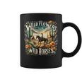 Wild Flowers Wild Horses Retro Southern Sunset Cowgirl Coffee Mug
