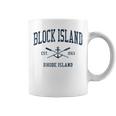 Block Island Ri Vintage Navy Crossed Oars & Boat Anchor Coffee Mug