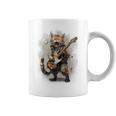 Cat Singing With Electric Guitar Vintage Coffee Mug
