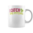 I Catch She Pitches BaseballFor Couples Coffee Mug