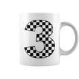 Checkered Birthday 3 Three Race Car 3Rd Birthday Racing Car Coffee Mug