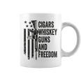 Cigars Whiskey Guns & Freedom Camo Gun Drinking- On Back Coffee Mug