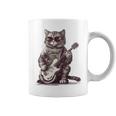 Cool Guitar Playing Cat With Glasses Band Rock Guitar Coffee Mug