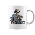 Cowboy Skeleton Drinking Whiskey Western Outlaw Skull Saloon Coffee Mug