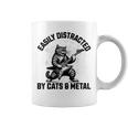 Easily Distracted By Cats And Metal Heavy Metalhead Coffee Mug
