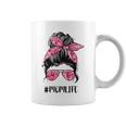 Flower Mom Life Messy Bun Hair Sunglasses Pink Mother's Day Coffee Mug