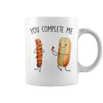 Couples You Complete Me Hot Dog And Hot Dog Bun Coffee Mug