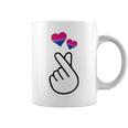 Gay Pride Month Lgbtq Bisexual Korean Finger Heart Love Kpop Coffee Mug