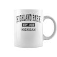 Highland Park Michigan Mi Vintage Sports Black Coffee Mug