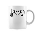 I Love Music Using Acoustic Guitar Bass Clefs Note Coffee Mug
