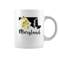 Maryland Floral Black-Eyed-Susan Handwritten State Inspired Coffee Mug