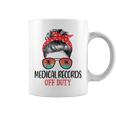 Messy Bun Medical Records Off Duty Sunglasses Beach Sunset Coffee Mug