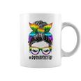 Messy Bun Proud Sister Gay Pride Support Lgbt Ally Family Coffee Mug