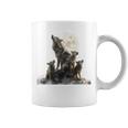 Mommy Wolf Howling At Moon Graphic Wolf Lovers Mother's Day Coffee Mug