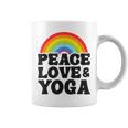 Peace Love & Yoga Regenbogen Hippie Retro Yoga Tassen