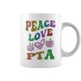 Peace Love Pta Retro Parent Teacher Association Groovy Coffee Mug