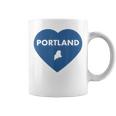 Portland Maine Heart Pride Retro Love Coffee Mug
