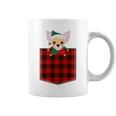 Red Plaid Chihuahua In Pocket Buffalo Family Elf Pajama Coffee Mug