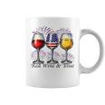 Red Wine & Blue 4Th Of July Wine Glasses American Usa Flag Coffee Mug