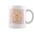 Retro Groovy Happy Face 100 Days Of School Cute 100Th Day Coffee Mug