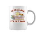 Retro Take A Look It's In A Book Rainbow Book Lover Teacher Coffee Mug