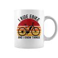 I Ride Ebike And I Know Things Bicycle Retro Sunset Coffee Mug