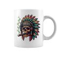 Smoking Cigar Indian Skull Colorful Headdress Lounge Gear Coffee Mug