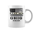 Total Solar Eclipse 2024 Totality Ohio Usa American Flag Coffee Mug