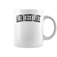 Vintage Alum Creek Lake Distressed Black Varsity Style Coffee Mug